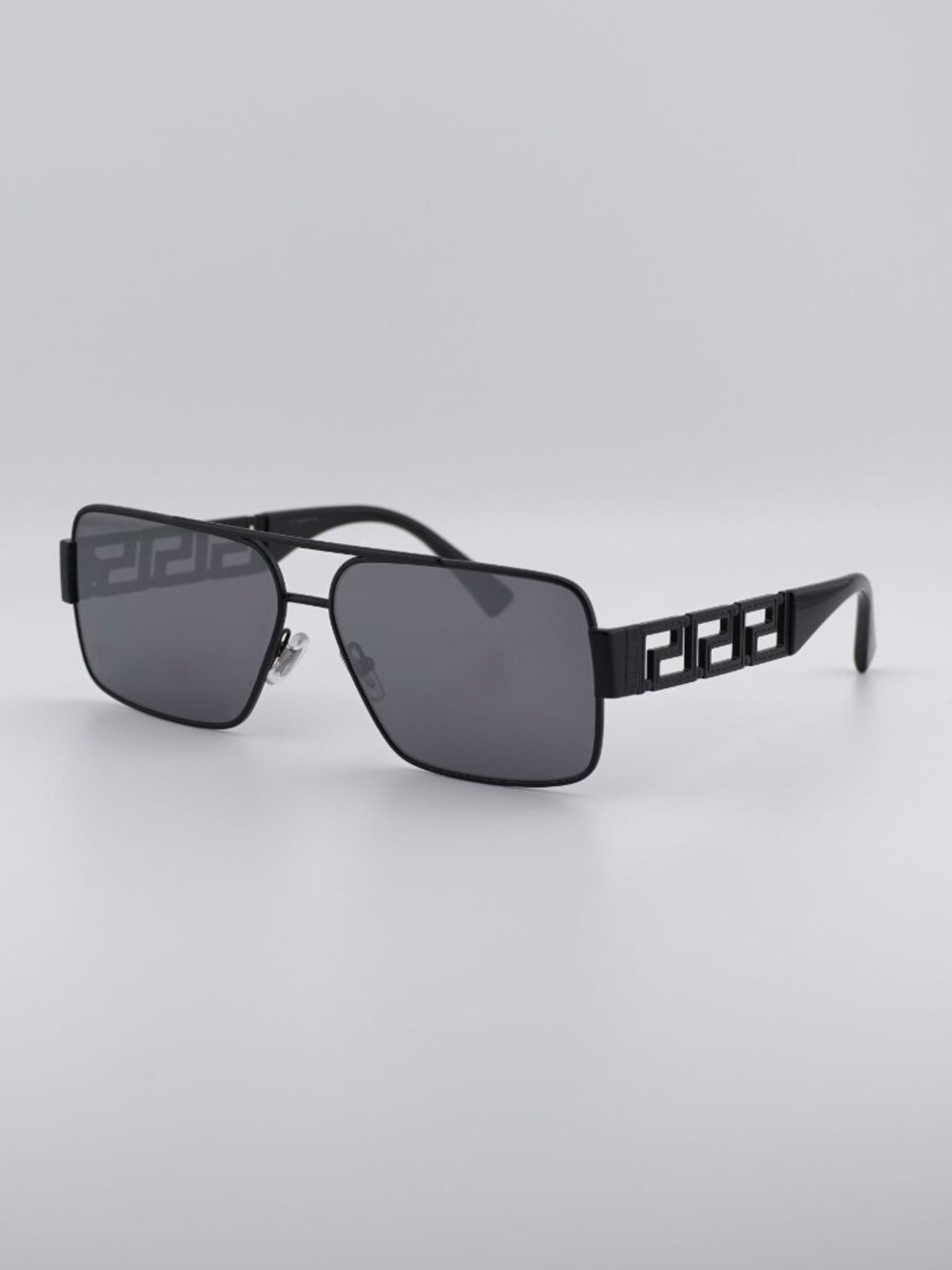Versace VE2290 12616G Sunglasses Black Rectangle Frame, Grey Lenses